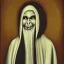 Placeholder: Russian Orthodox nosferatu with long arms and a robe made a human faces