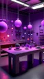 Placeholder: A light purple laboratory with plasma balls painted by Stuart Davis