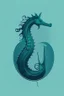 Placeholder: minimalist logo featuring seahorses in a katamaran in gothic style and blue-green hues.