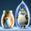 Placeholder: A studio ghibli characters in a jar floating, super high resolution, professional photograph, in focus, beautiful detail, professional digital art, stunning 4k, volumetric light, Award-winning photograph, photography, tokio background