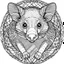 Placeholder: Possum, mandala, minimal lines, cartoon, white back ground color, real style, realistic, minimalistic, minimal black line art, line art, crisp line art, unique coloring sheet, outlined, outline, crisp, crisp line edges, illustration, thin lines, crisp clear lines, line art, clean line art, unique, 8k, amazing, masterpiece, no colors, no dark color, no black color, avoid thick black, minimalistic line edges, pure white back ground, image character full fit to page,