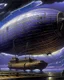 Placeholder: A violet airship in a thunderstorm designed in ancient Egyptian hieroglyphics painted by Frank Lloyd Wright