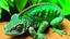 Placeholder: The chameleon's skin, a mottled jade green
