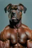 Placeholder: Bodybuilder Lee Haney with the face of a Rottweiler dog A dog's head instead of a person's head Only the player's body with a bulldog head on it