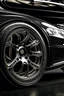 Placeholder: A luxurious black car race engraved with white gold wheels