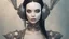 Placeholder: pale alien woman wearing exotic clothing. Black hair bob