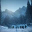 Placeholder: Five people hunting in a snowy forest, horror syle, mountain hut in the background, Alps, night, 8k, HD, cinematography, photorealistic, Cinematic, Color Grading, Ultra-Wide Angle, Depth of Field, hyper-detailed, beautifully color-coded, intricate details, beautifully color graded, Cinematic, Color Grading, Editorial Photography, Depth of Field, DOF, Tilt Blur, White Balance, 32k, Super-Resolution, Megapixel, ProPhoto RGB, VR, Halfrear Lighting, Backlight, Natural Lighti