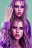 Placeholder: danish singer mø, high light ,purple tones,