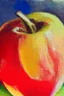 Placeholder: Abstract impasto oil painting of an apple,centred