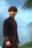 Placeholder: wonderful daniel radcliffe boy, wearing indian clothes, long black hair, 4k, many details, very realistic, render, fog particles,