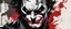 Placeholder: poster in two gradually, a one side half face Batman dark tones and other side half face Joker darkred tones, painting by Yoji Shinkawa,