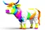 Placeholder: white,background,full,colour 3-d,highland cow pop.out,cool