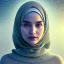 Placeholder: surreal, close up portrait of woman in hijab fading into nothing, disappearing, morphing, fine detail, highly intricate, modern surrealism painting, high-quality, volumetric lighting, 8k, ultrahd, George Grie, Marco Escobedo, Igor Morski,Brian Froud, Howard Lyon, Selina French