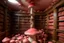 Placeholder: A library covered in pink mushrooms painted by Michelangelo Simoni