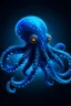 Placeholder: ultra pixelized glowing blue octopus