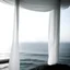 Placeholder: A white curtain above the sea