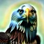 Placeholder: portrait of an eagle, feathers, extremely sharp detail, finely tuned detail, ultra high definition, 8k, unreal engine 5, ultra sharp focus, winter ambiance, snowy mountains