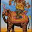 Placeholder: african tribal gods riding an indian elephant painting