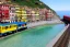 Placeholder: Lego Train in lego riomaggiore italy sea town lego