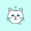 Placeholder: You are a graphic designer. Create an mobile app logo for study Cat , in a minimalist style, that shows with only a thin line the mustache of a cat. Only use 3 pastel colors max, make the cat ears really big and cute.