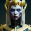 Placeholder: Ukrainian woman, rounded face, blonde, blood, black, blue, yellow, samurai helmet, decorative color feathers, retro, bamboo, leather, soft color, highly detailed, art stations, concept art, smooth, unreal engine 5, god rays, ray tracing, RTX, lumen lighting, ultra detail, volumetric lighting, 3d, finely drawn, high definition, high resolution.