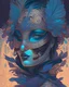 Placeholder: centered detailed portrait of a masked woman wearing a venetian mask, vibrant peacock feathers, intricate, elegant, highly detailed, digital painting, artstation, smooth, sharp focus, illustration, illuminated lines, outrun, vaporware, intricate venetian patterns, cyberpunk darksynth, by audrey kawasaki and ilya kuvshinov and alphonse mucha