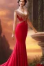 Placeholder: full body shot , beautiful and gorgerous duchess with incredible jewellery in 19th century clothing by Greg Rutkowski and Artgerm and Emile Vernon and Vladimir Volegov, in a red dress, mystical castle background, art illustration, natural beauty, muted colors, pastels, perfect fingers, higly detailed, expressive, high detail, symmetrical, digital painting, symmetrical eyes, dynamic lighting, artstation, cinematic lighting, intricate artwork, emitting diodes, smoke, artillery, sparks, racks, s