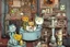 Placeholder: Happy cats sitting on a table :: industrial robotic cats, characters from machinarium pictoplasma, assemblage of naive art and les automatistes, by Alexander Jansson and Leo Lionni, a storybook illustration of a surrealist cat sculptures, cgsociety and behance contest winner