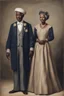 Placeholder: married couple of elderly dark-skinned, dressed in diplomatic gowns