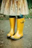 Placeholder: Cardboard rain boots in 1890,,, old worn autochrome