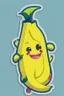 Placeholder: Banana cute cartoon character sticker