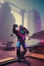 Placeholder: running ape, full body, 8k, cyberpunk2077 style