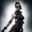 Placeholder: portrait of beautiful woman wearing ultra cyberpunk dystopian fashion, gas mask, ripped clothing, mist and fog, 8k, high-quality, ultra-fine detail, Brian Froud, Howard Lyon, Anna Dittman, Anne Stokes, Selina French, Greg Rutowski