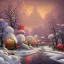 Placeholder: Fantasy snow blossoms, red tips, Catherine Abel style. trending on Artstation extremely detailed intricate very attractive award winning ultra detailed high definition crisp quality colourful Thomas Kinkade