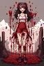 Placeholder: body anormal, smile blood, girl cute, fullbody, behind blood guts rising from the ground, 8bits, pixel art,