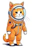 Placeholder: Draw a orange cat wearing a spacesuit