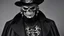 Placeholder: La Griffe Grise (Garra Cinzenta PT-BR), Brazilian supervillain, horror style, man with an athletic build, wears a skull mask, black top hat with small metallic skulls decoration, wearing a black t-shirt with bones printed on it, wears a black fashion suit Armani, and a black cape with silver details, black Jimmy Choo fashion shoes, gray gloves, picking up jewelry in a fancy house, night with yellowish artificial lighting, extremely detailed place, blurred background, hyper-realistic, movie scene