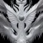 Placeholder: a detailed illustration of a white dragon with owl-like head, a white dragon with white owl head, realistic, detailed, dragon with fairy-like transparent glowing and sparkly wings standing in snow, silver lightning to the edges of the wings, glowing soft and smooth wings, fantasy art, highly detailed, intricate patterns on wings, shiny snowy background, soft studio lighting, foggy shiny smooth background, unreal engine, 64k