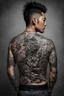 Placeholder: asian man with Yakuza-inspired tattoo artwork, with asian cultural elements, tattoo ink decoration, natural light, chiaroscuro technique enhancing depth and drama, high detalied, sharp focus, photorealistic concept art, asian etno punk style, masterpiece