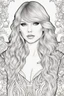 Placeholder: coloring pages of taylor swift for adults, Designs Black and white, No Shading