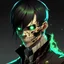 Placeholder: male, half-elf, young, noble, costume, skull mask, pale skin color