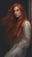 Placeholder: a woman with long red hair posing for a picture, the style of wlop, realistic digital art 4 k, realistic digital art 4k, brown flowing hair, wlop style, flowing ginger hair, in style of wlop, realistic artstyle, 8 k realistic digital art, style of wlop, artwork in the style of guweiz, niji5, style expressive