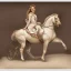 Placeholder: beautiful woman sitting on ultra-detailed carousel horse, 1800s, chiaroscuro lighting , 8k UHD, matte painting, character creation, full shot, wide field of view, centered, illustration, renaissance, artwork, high-quality, intricate detail, rocco, greg rutowski, howard lyon, alphonse mucha