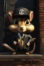 Placeholder: 3d animated gangster chipmunk with graffiti backwall, earring in ear and chains around neck