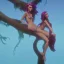 Placeholder: mermaid sits on the tree branch