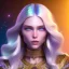 Placeholder: white woman long blond hair blue eyes glitter in a galactic ambiance, delicate colors in the foreground, full of details, smooth, light effect，vaporwave colorful, smooth, extremely sharp detail, finely tuned detail, ultra high definition, 8 k, unreal engine 5, ultra sharp focus