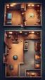 Placeholder: house interior 2d topdown, from the top stylized, game