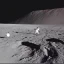 Placeholder: a man waking up in his bed on the moon