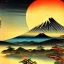 Placeholder: Ukiyo-e painting of a mount fuji at sunset