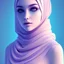 Placeholder: hijab portrait, 8k resolution, flower head and body, beautiful, Pastel Goth